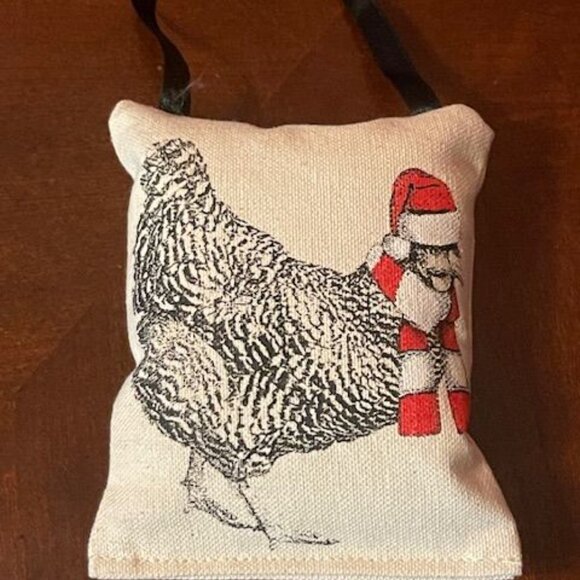 Eric & Christopher Chicken Christmas Ornament Mini Pillow Home Decoration - Picture 8 of 8